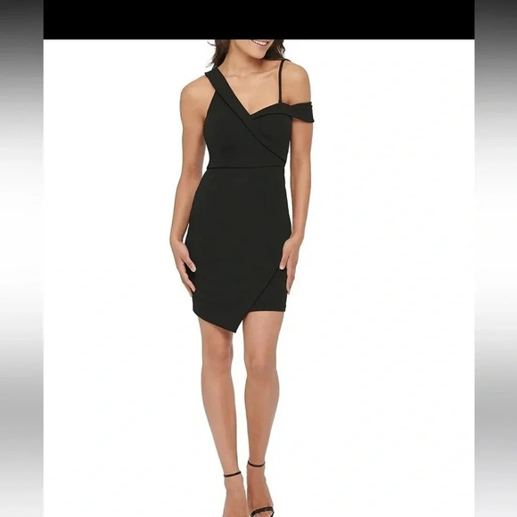 Guess V-Neck Strappy Stretch Asymmetrical size 6 Mini Dress‎ new with tags NWT - Picture 1 of 8
